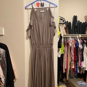 Taupe Silk Maxi Dress